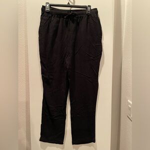 YoungLA Black Linen Blend Elastic Band Pull On Sweats/Pants Casual NWOT Mens S